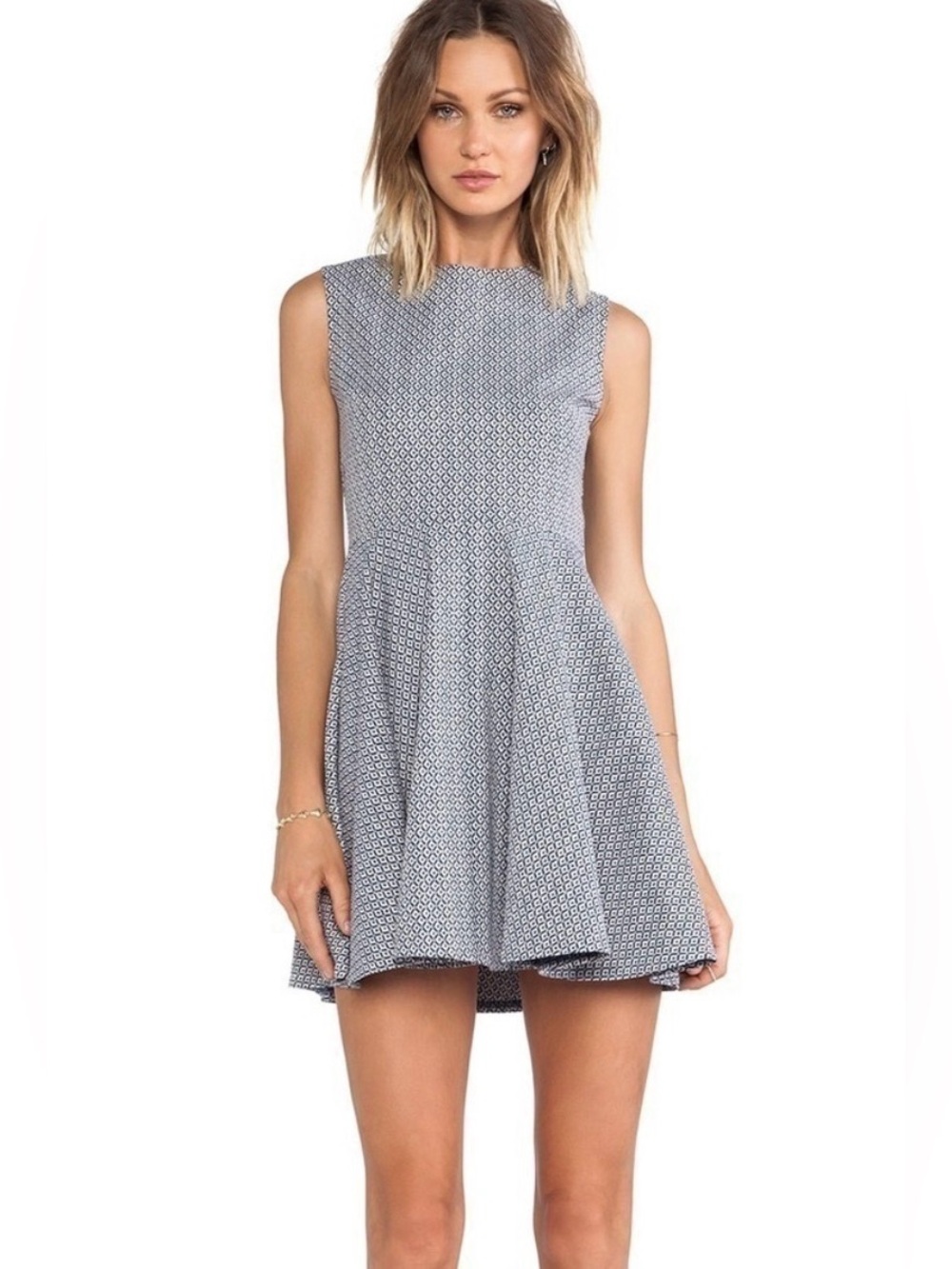 Diane von Furstenburg Jeannie Diamond Sleeveless Fit & Flare Dress